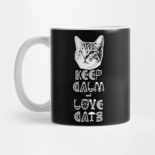 Cat T shirt - Keep Calm & Love Cats Mug